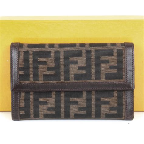 fendi black zucca wallet|Fendi wallet vintage.